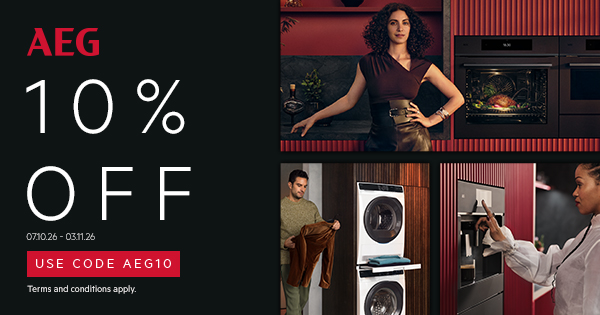 Save 10% on selected AEG appliances